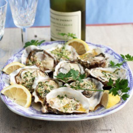 Grilled Oysters with Garlic Lemon Butter