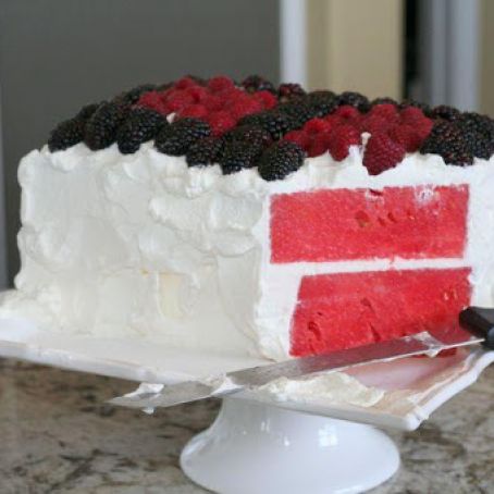 {Red White and Blue} Watermelon and Berry Cake