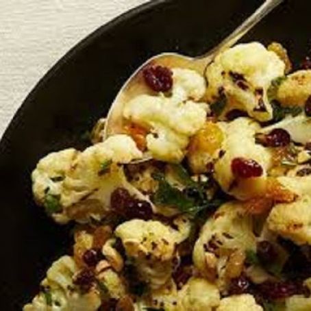 Cauliflower Korma with Blackened Raisins