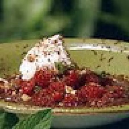 Chocolate Soup with Raspberry and Hazelnut Salad