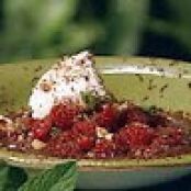 Chocolate Soup with Raspberry and Hazelnut Salad