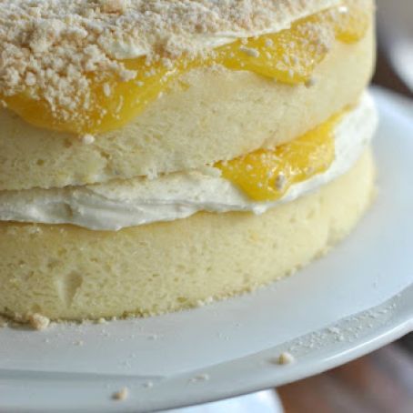 Lemon Cake with Creamy Filling and Lemon Curd - Shugary Sweets
