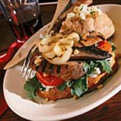 Grilled Portobello “Steak” Sandwiches with Blue Cheese Sauce