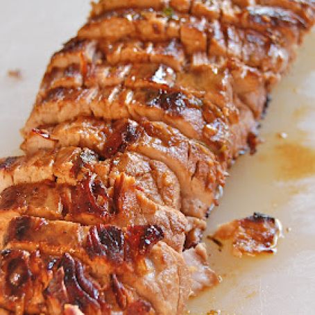 Marinated pork roast with pan sauce