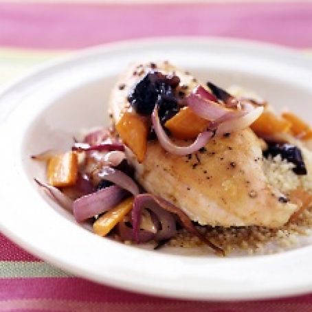Roasted Chicken Breasts with Carrots and Onions