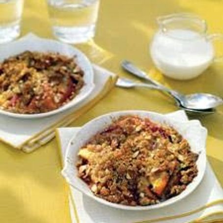 Peach-and-Basil Crumbles