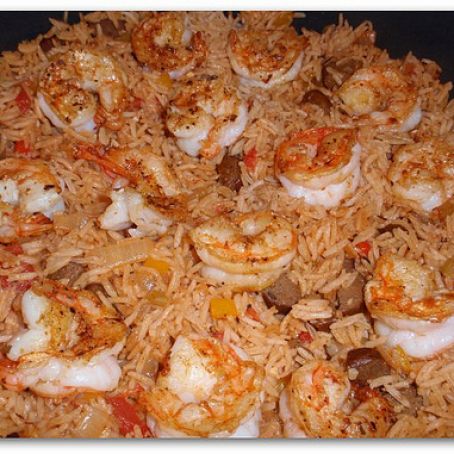 Buffalo Andouille and Shrimp Jambalaya