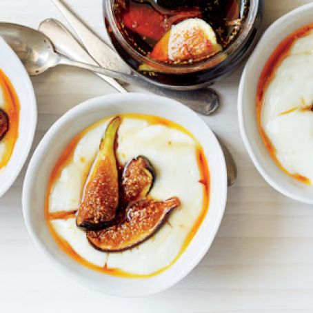 Milk Pudding with Caramel and Figs