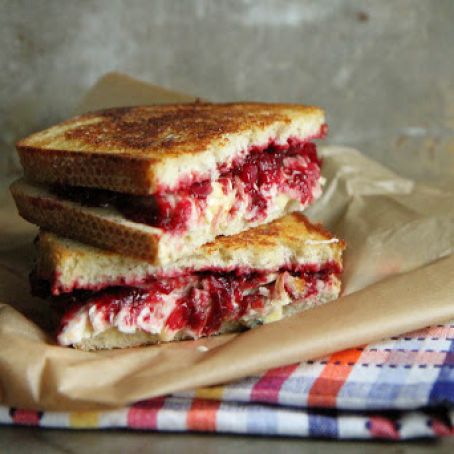 Roasted Turkey, Cranberry & Brie Grilled Cheese