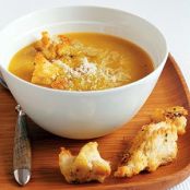 Butternut Squash Soup W/ Sage Parmesan Croutons