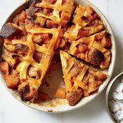 Pumpkin Pie Bread Pudding with Bourbon-Pecan Hard Sauce