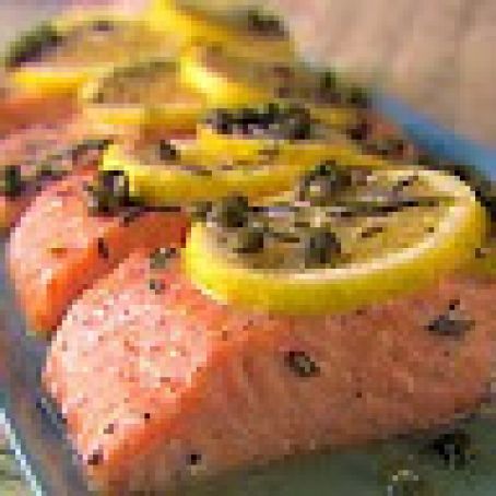 Salmon with Lemon, Capers, and Rosemary