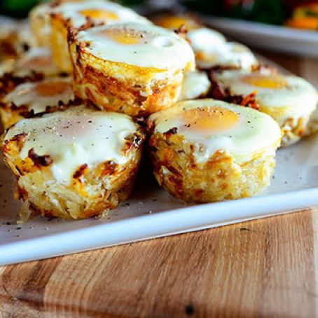 Eggs in Hash Brown Nests
