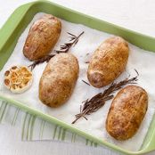 Salt-Baked Potatoes with Roasted Garlic and Rosemary Butter