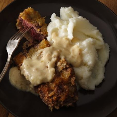 CUBE STEAK*****Chicken Fried Steak with Cream Gravy and Buttermilk Mashed Potatoes - 10(3) Points