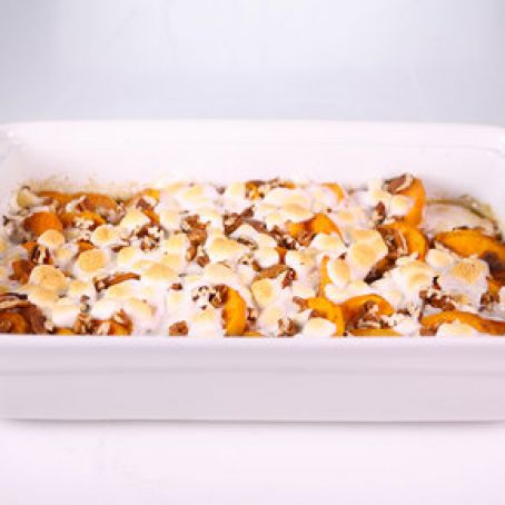 Sweet Potatoes with Pecans and Marshmallows