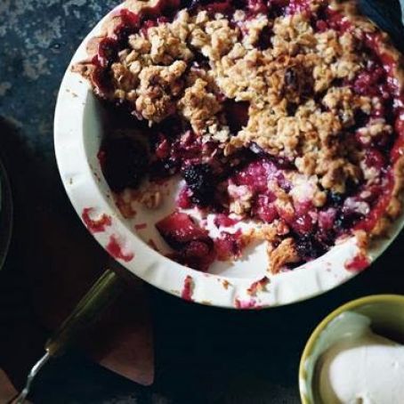 PLUM-BLUEBERRY STREUSEL PIE