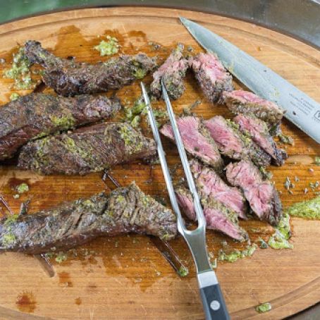 Grilled Hangar Steak with Charmoula Sauce, GF & FODMAP