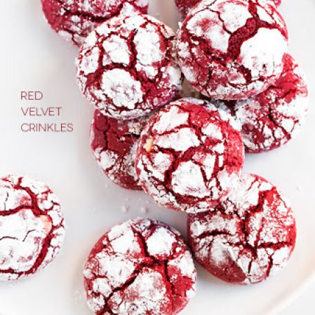 Red Velvet Crinkle Cookies