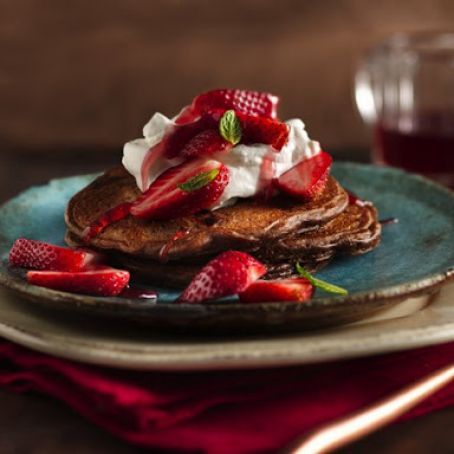 Double-Chocolate Strawberry Pancakes