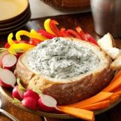 Spinach Dip in a Bread Bowl Recipe