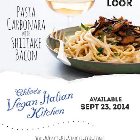 Pasta Carbonara with Shitake Bacon
