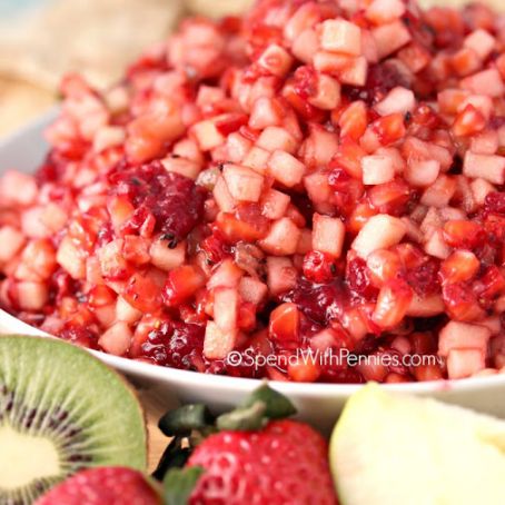 Fruit Salsa with Cinnamon Crisps