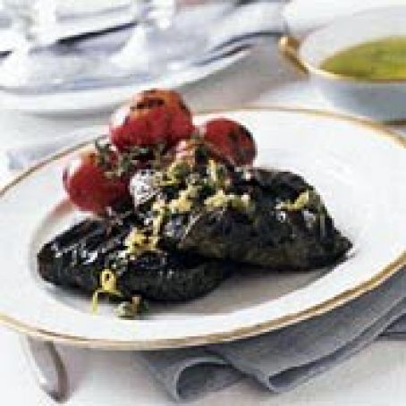 RED SNAPPER IN GRAPE LEAVES w/CAPER BUTTER