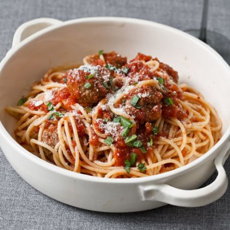 Classic Spaghetti and Veal Meatballs