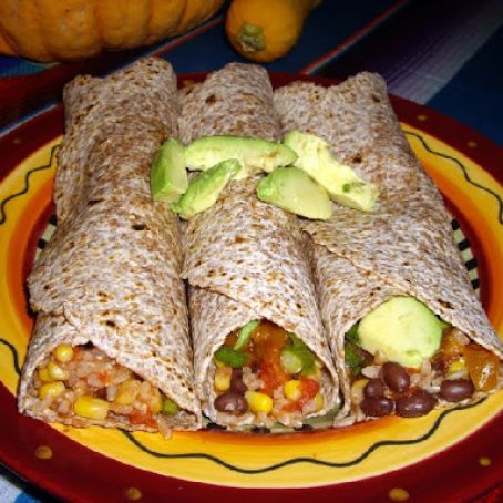 Black Bean, Corn, and Rice Burritos