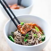 Sesame Soba Noodles with Smoked Salmon and Cucumber