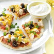 Santa Fe Chicken Pita Pizzas Recipe