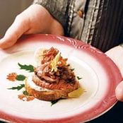 Beef Tenderloin Crostini with Sultana-Port Relish