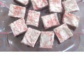 Red Velvet Brownies with White Chocolate Buttercream Frosting