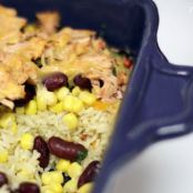 Layered Mexican Chicken Rice Bake