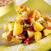 Fried Potato Chunks with Onion and Peppers (+ Cocktail Sauce)