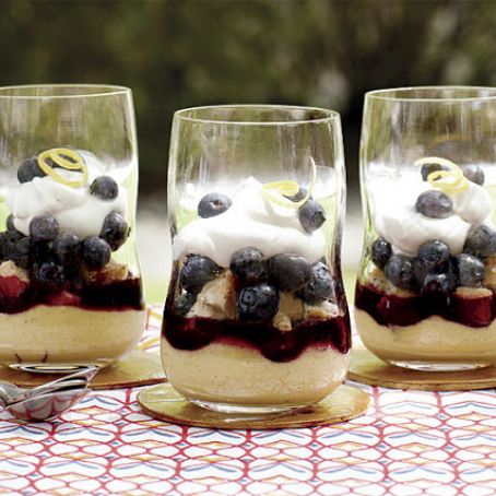Lemon Custard, Blueberry, and Shortbread Verrines