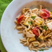 Lemon-rosemary chicken and orzo skillet