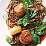 Soy Citrus Scallops with Soba Noodles