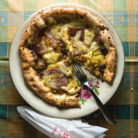 Pizza Pistacchio e Mortadella