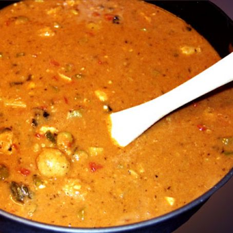 Chicken Gumbo with Pineapples and Blueberries