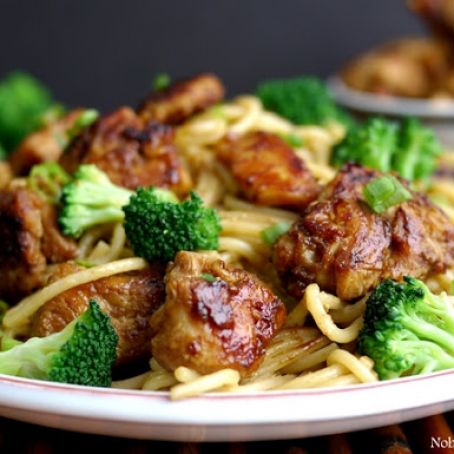 Sticky Asian Chicken Spaghetti
