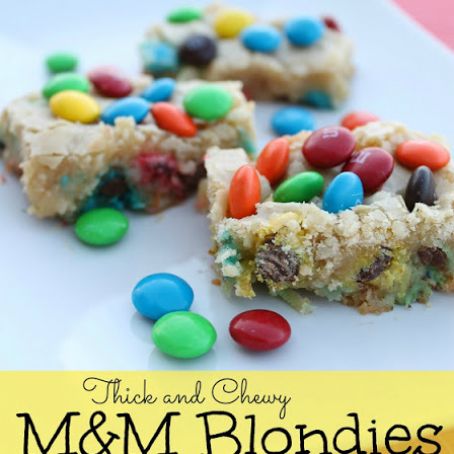 Thick and Chewy M&M Blondies
