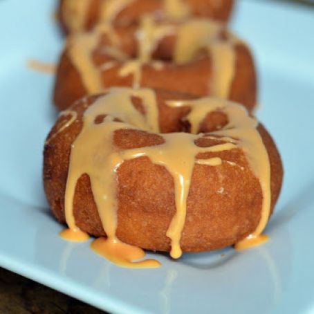 Pumpkin Spice Doughnuts with Simple Vanilla Glaze