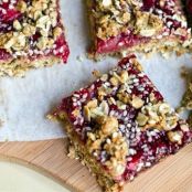 Healthy Strawberry Oat Squares with Homemade Jam