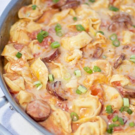 Tortellini & Sausage in Creamy Tomato Sauce