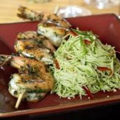 Thai Grilled Prawns with Emerald Noodles