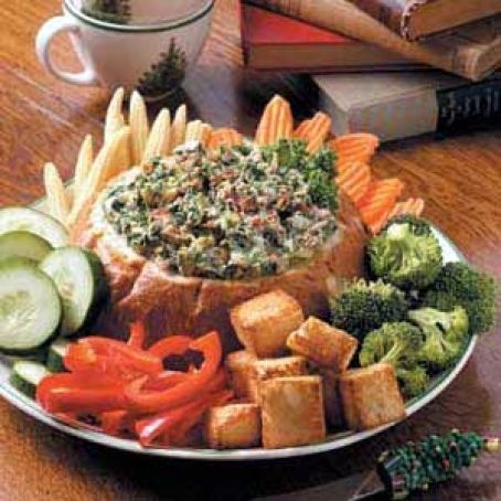 Baked Spinach Dip in Bread