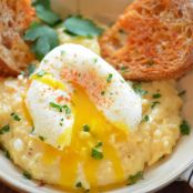Gorgonzola Grits with Egg & Prosciutto