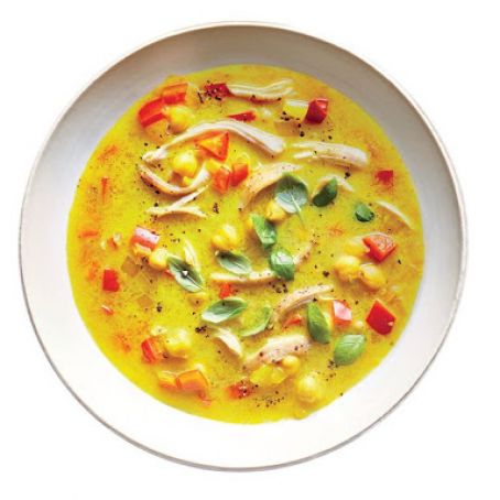 Coconut Turmeric Chicken-and-Chickpea Soup